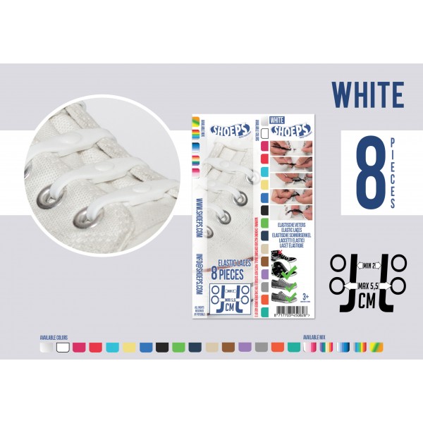 Shoeps, τα κορδόνια που δεν λύνονται 8τεμ. - Άσπρο