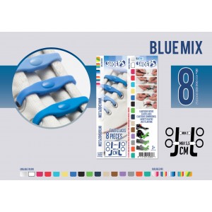 Shoeps, τα κορδόνια που δεν λύνονται 8τεμ. - Μπλε mix