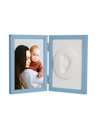 Baby Imprint Frame made of Wood  – Blue (10×15εκ.)