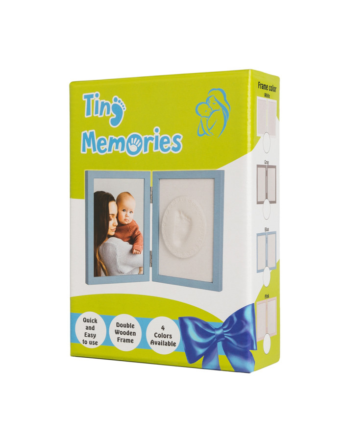 Baby Imprint Frame made of Wood  – Blue (10×15εκ.)
