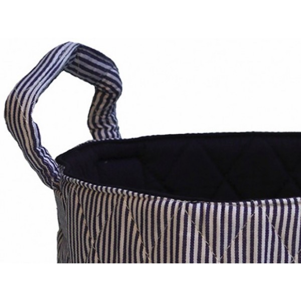 Minene – Μεγάλο Καλάθι Αποθήκευσης Μπλε Navy Ριγέ