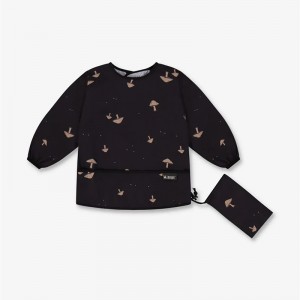 Minene – Αδιάβροχη Σαλιάρα Με Μανίκια - Black