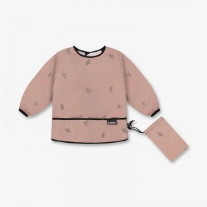 Minene – Αδιάβροχη Σαλιάρα Με Μανίκια - Pink