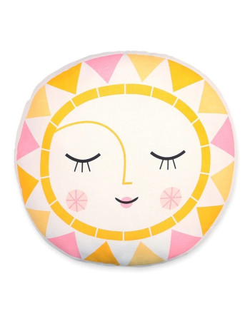 Petit Monkey Kids Round Throw Pillow Sun 40cm Multicolour