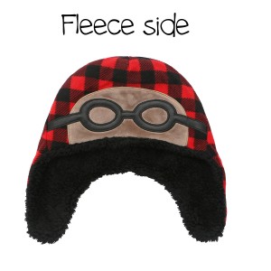 Flapjackkids Σκουφί 2-4 Διπλής Όψης Black Bear/Aviator