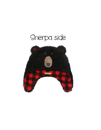 Flapjackkids Σκουφί 2-4 Διπλής Όψης Black Bear/Aviator  |  FJKWS709M