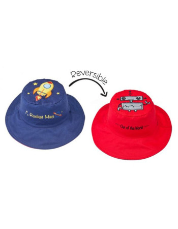 Καπέλο Διπλής Όψης UPF 50  – Διαστημόπλοιο (Cotton) - LARGE 4-6 yrs  |  LUV0144L