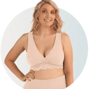 Carriwell Organic Δαντελένιο Σουτιέν Θηλασμού Κρουαζέ - ΜΠΕΖ - XL