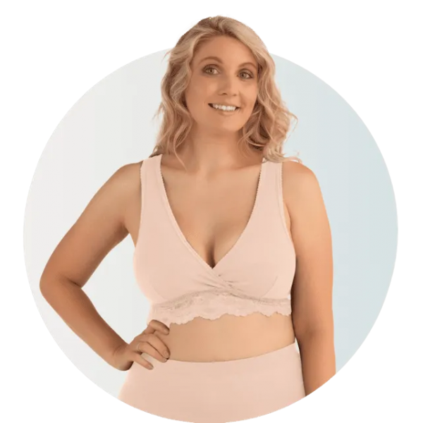 Carriwell Organic Δαντελένιο Σουτιέν Θηλασμού Κρουαζέ - ΜΠΕΖ - XL