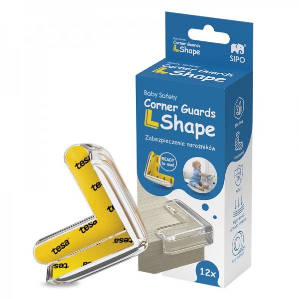 Προστατευτικά γωνιών L-Shape Διάφανα 12τμχ