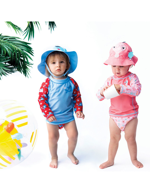 Σετ UV Μαγιώ Πάνα Καπέλο Μπλούζα Sunny the Seal - 6-12m