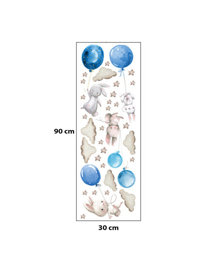 Sipo Wall sticker Bunny Balloons Blue