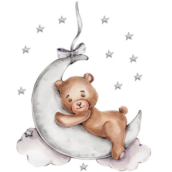 Sipo Wall sticker teddy bear on themoon