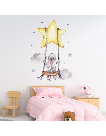 Sipo Wall sticker Bunny on swing  |  SIP-WS63025