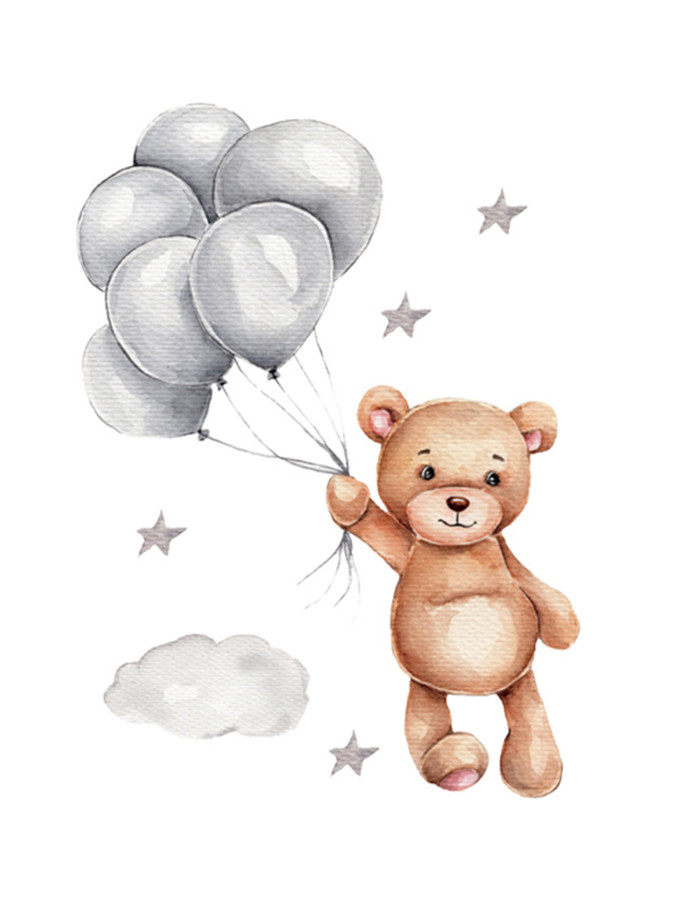Sipo Wall sticker teddy bear with balloons