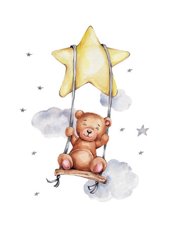 Sipo Wall sticker Bear on Swing