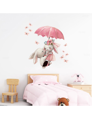 Sipo Wall sticker bunnies with umbrella Sipo Wall sticker bunnies with umbrella