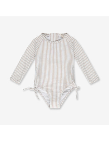 Minene – Ολόσωμο Μαγιώ με Μανίκια UV Pink&White (6-24 μηνών) - 12-18m  |  241480012612M