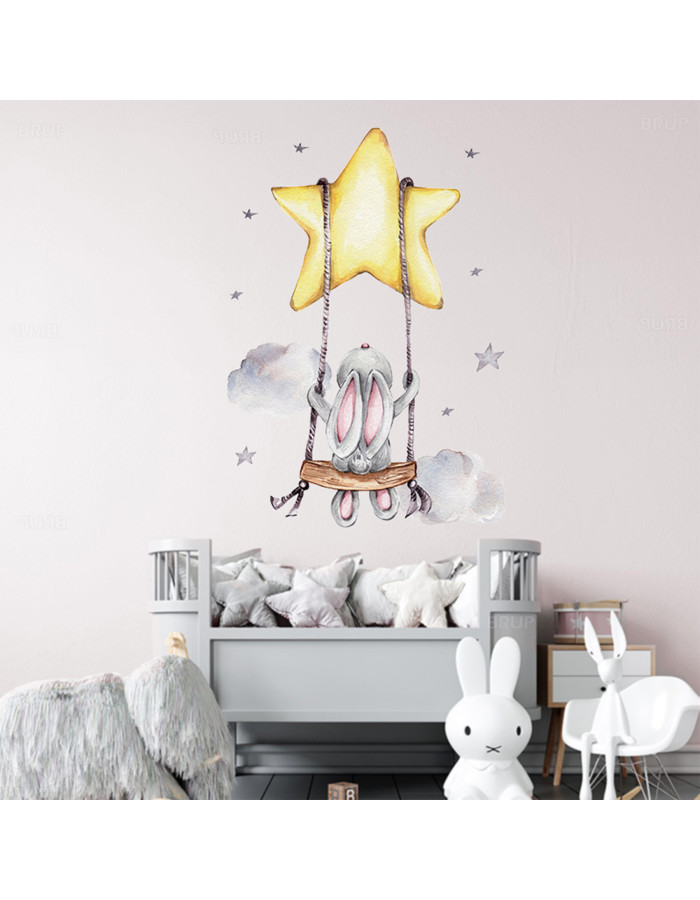 Sipo Wall sticker Bunny on swing