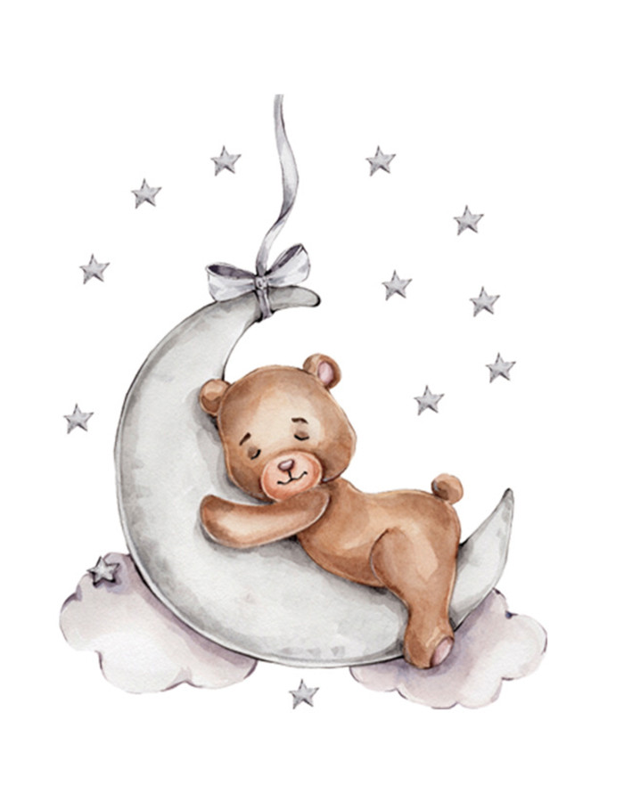 Sipo Wall sticker teddy bear on themoon