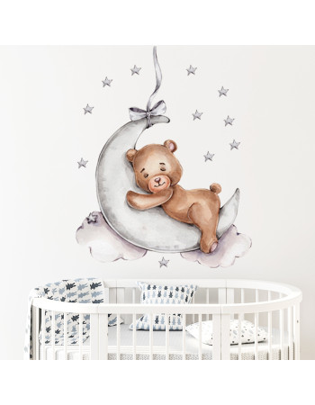 Sipo Wall sticker teddy bear on themoon