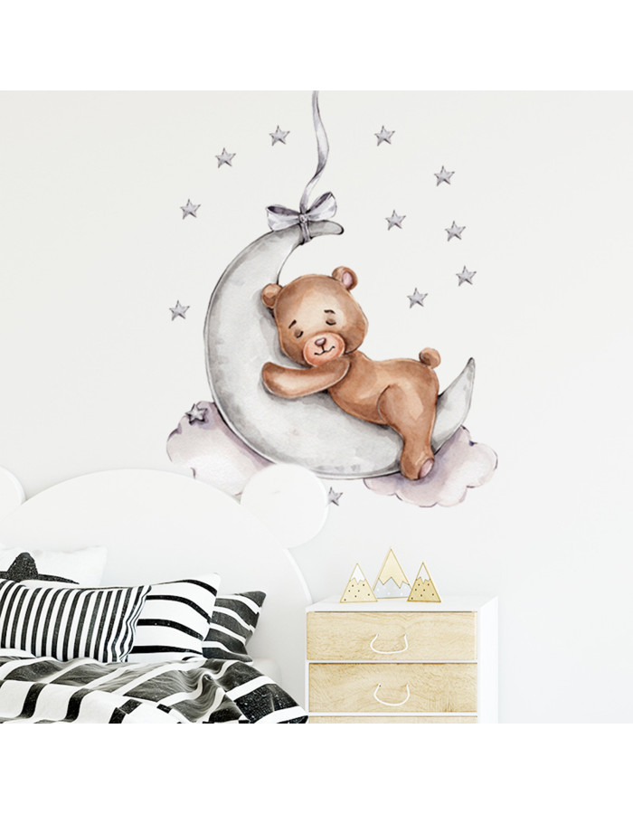 Sipo Wall sticker teddy bear on themoon