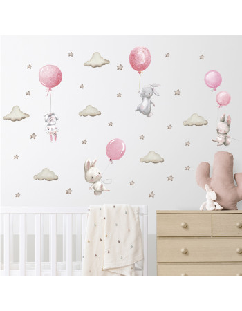 Sipo Wall sticker Bunny Balloons Pink  |  SIP-WS63028