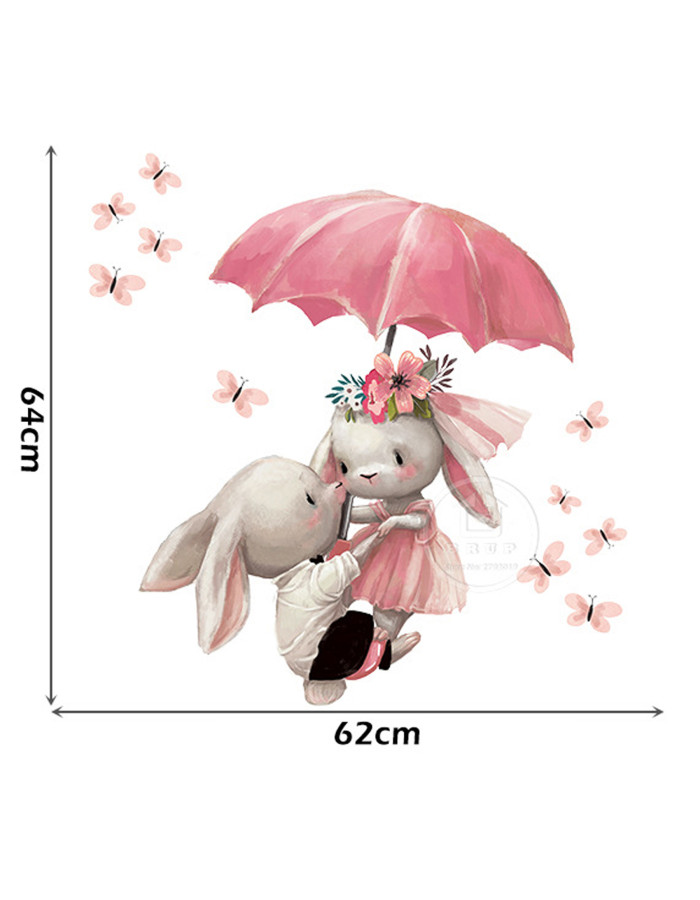 Sipo Wall sticker bunnies with umbrella