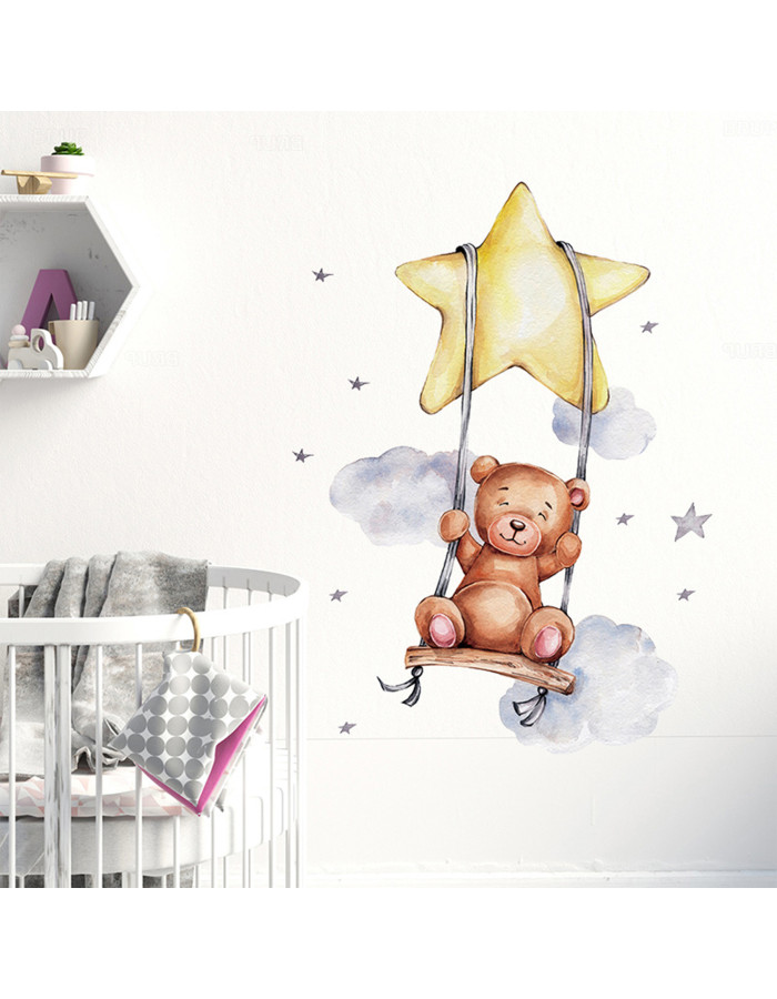 Sipo Wall sticker Bear on Swing