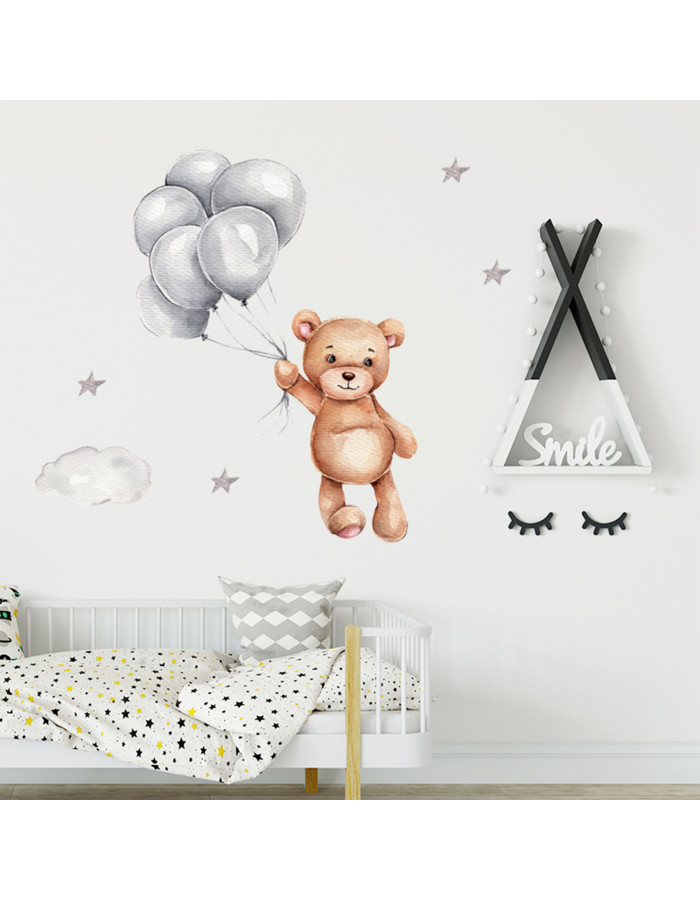 Sipo Wall sticker teddy bear with balloons