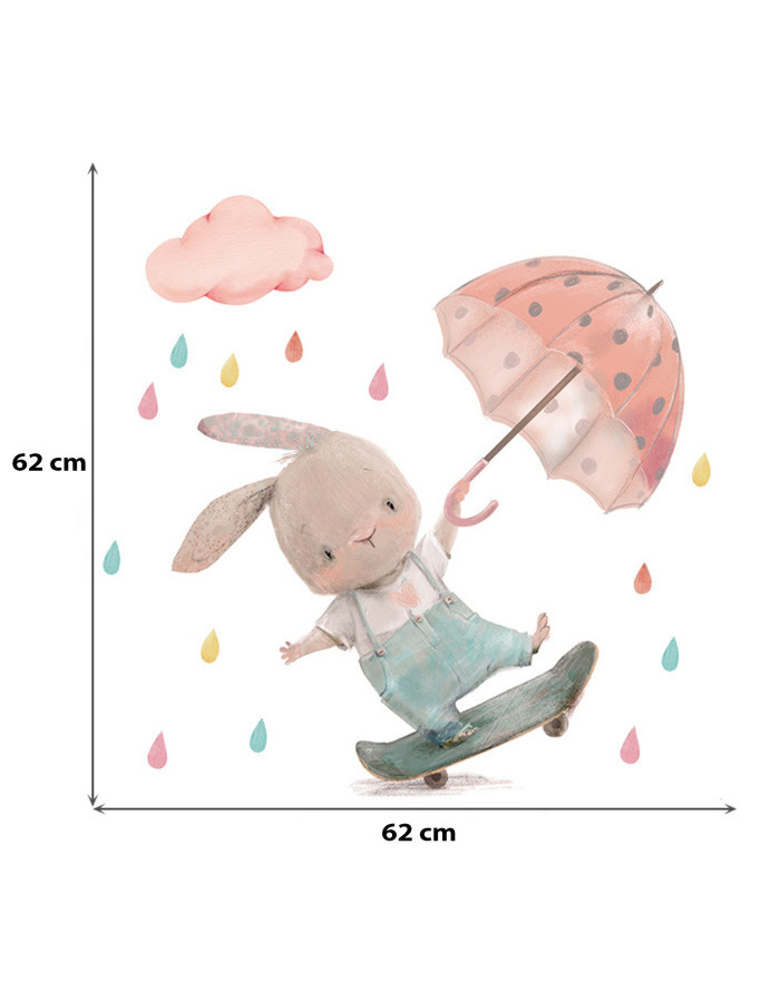 Sipo Wall sticker bunny onskateboard
