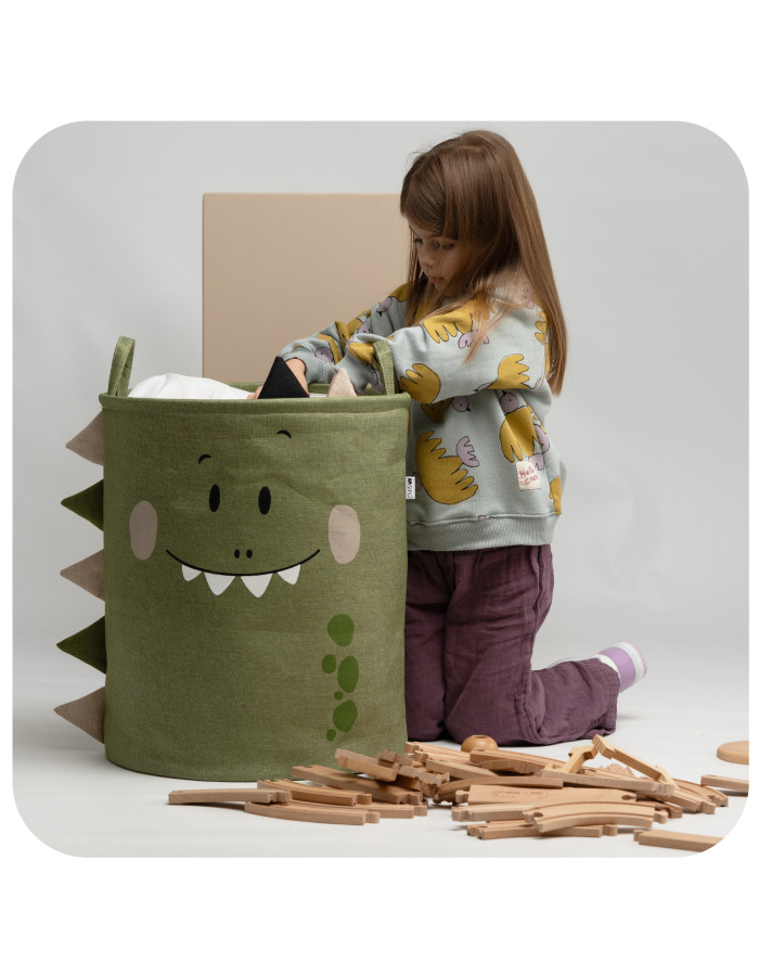 Sipo Childrens Storage Basket made of Fabric Green 40x40x50cm 1pcs