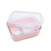 Melii – Glass Bento με θήκη σιλικόνης (740ml set of 1) – pink