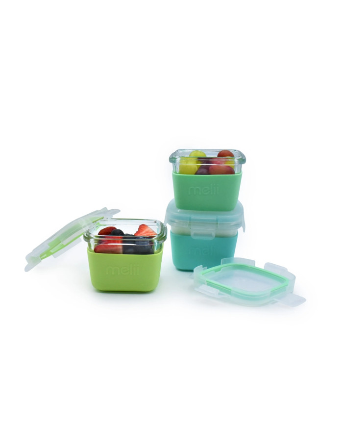 Melii – Glass Containers σε θήκες σιλικόνης (160ml set of 3) – mint,blue,lime | MEL16951 Melii – Glass Containers σε θήκες σιλικόνης (160ml set of 3) – mint,blue,lime | MEL16951