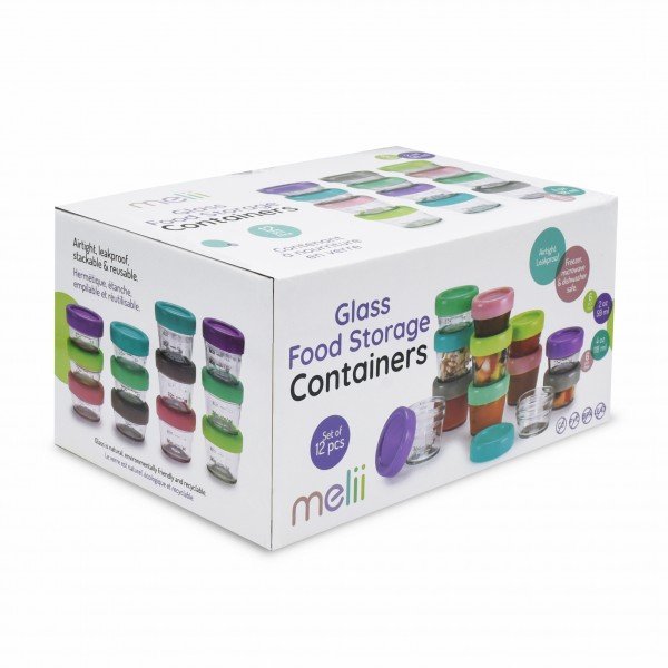 Melii – Glass Baby Food Containers (60 ml set of 6   120 ml set of 6)