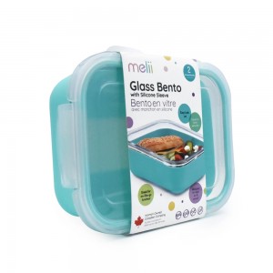 Melii – Glass Bento με θήκη σιλικόνης (740ml set of 1) – blue