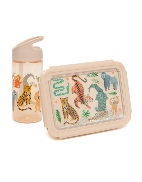 Petit Monkey Water Bottle 380ml Upside Down Animals