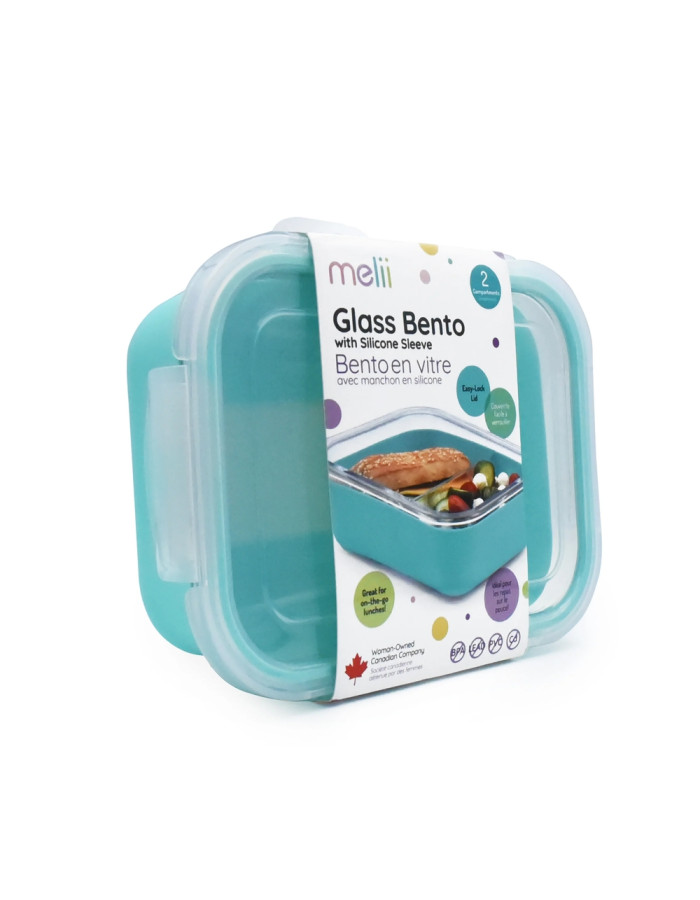 Melii – Glass Bento με θήκη σιλικόνης (740ml set of 1) – blue