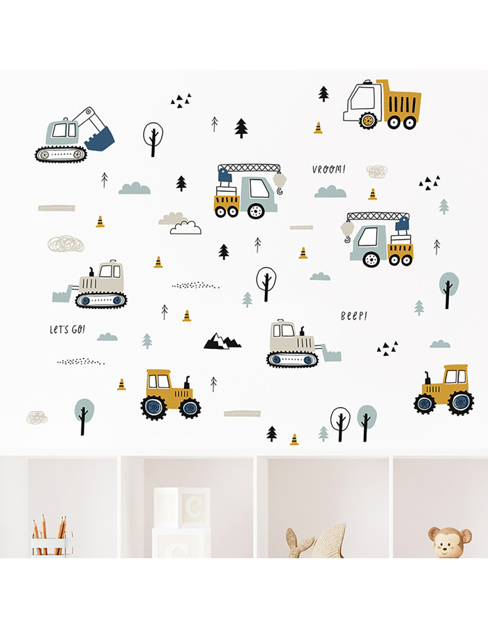 Sipo wall stickers Tractors, Excavators