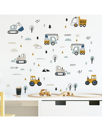 Sipo wall stickers Tractors, Excavators