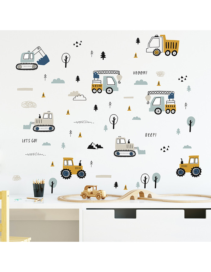 Sipo wall stickers Tractors, Excavators