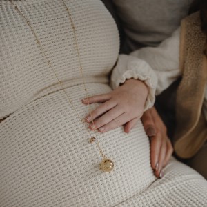 ProudMama Bola Olivia Gold Chain Γκρι Aχάτης