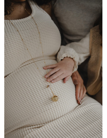 ProudMama Bola Olivia Gold Chain Γκρι Aχάτης