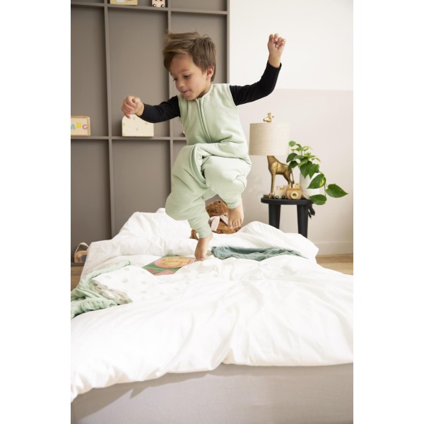 Meyco Υπνόσακος με πόδια Slub – soft green (9 μηνών-5 ετών) - 80cm