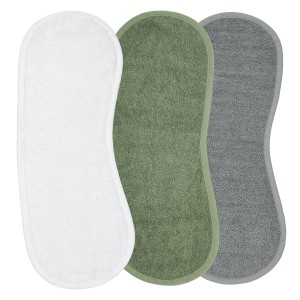 Meyco – Σετ 3 Βαμβακερές Λαβέτες (53×20) - White/Forest green/Grey