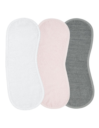 Meyco – Σετ 3 Βαμβακερές Λαβέτες (53×20) - White/Light pink/Grey
