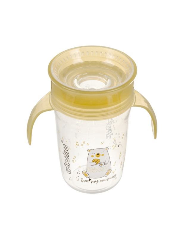 Εκπαιδευτικό Ποτηράκι 360° 240 ml με Χερούλια Yellow Εκπαιδευτικό Ποτηράκι 360° 240 ml με Χερούλια Yellow