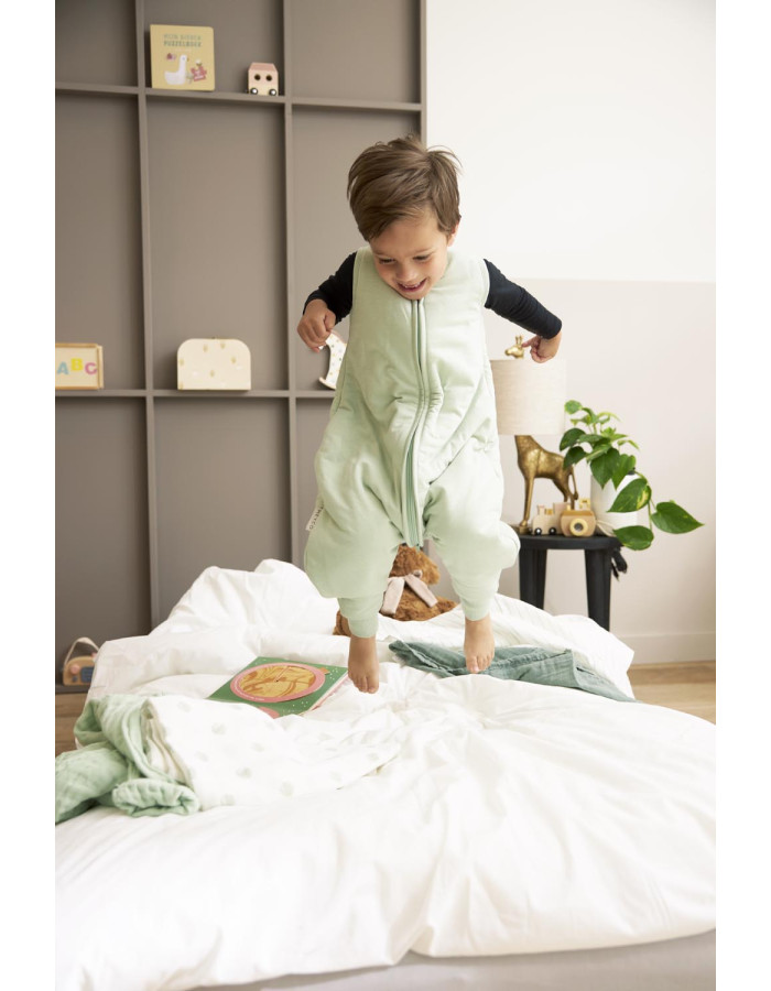 Meyco Υπνόσακος με πόδια Slub – soft green (9 μηνών-5 ετών) - 80cm