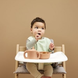 Meyco – Σετ 3 Βαμβακερές Σαλιάρες Offwhite/Soft green/Forest green