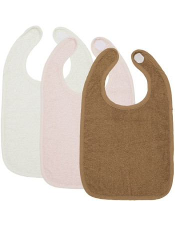 Meyco – Σετ 3 Βαμβακερές Σαλιάρες Offwhite/Soft Pink/Toffee